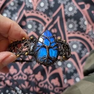 Handcrafted Blue Tree of Life Bracelet